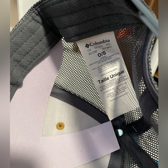 Columbia SnapBack Brown With Blue Mesh Unisex Hat With Patch. NWT - Picture 6 of 7